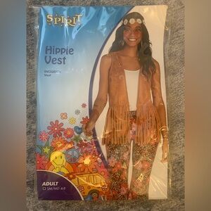 Halloween costume:  Adult Hippie Vest w/ tie dye shirt and accessories